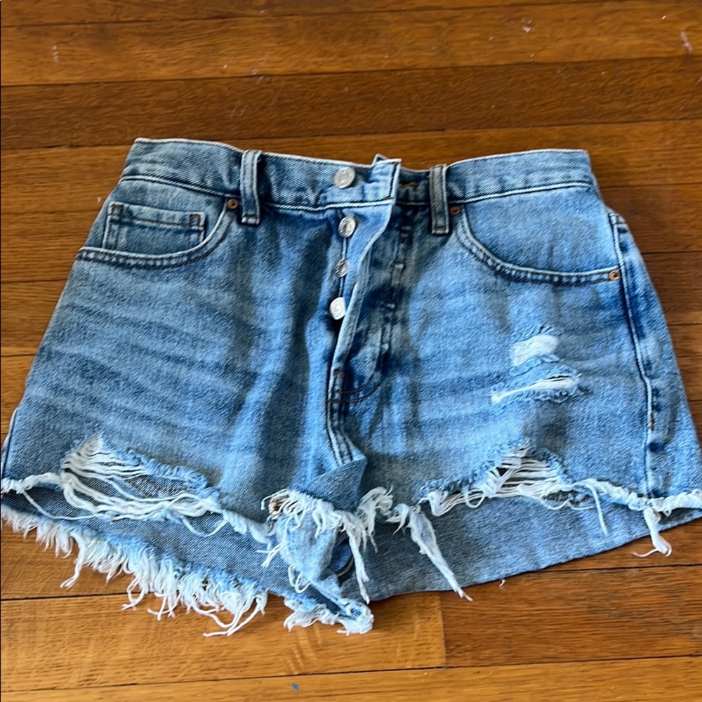 Distressed Denim Shorts